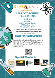 Children PreK-5 can Leap Into Science at the MCTEC Seminar Center on Stafford Drive at 5:30 pm on March 16.
