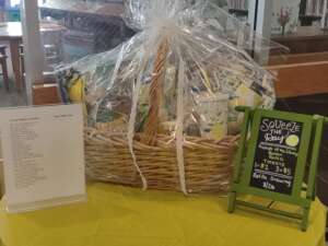 Basket filled with Lemon themed items and gift cards